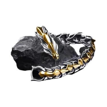 Imagem de 3 cores 20cm masculino viking dominador dragão vintage punk hiphop pul