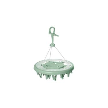 Imagem de Varal Redondo para Roupas Íntimas, com 24 Pregadores, Material Plástico e Aço, Capacidade 3kg, Cores Sortidas, 33x33cm