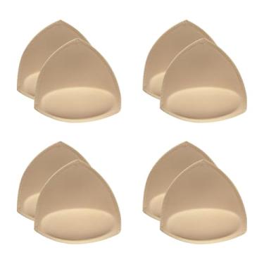 Imagem de GSHLLO 4 pares de almofadas de sutiã triangulares removíveis com enchimentos de bojo esportivo de substituição para seios, Cor nude, 12.5 x 13.7 cm ( W x L )