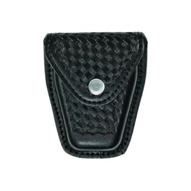 Imagem de Hero's Pride AirTek Capa de algema única, transporte de cinto para aplicação da lei, acabamento em trama de cesta, encaixe de níquel