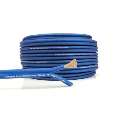 Imagem de KnuKonceptz Fio de Alto-Falante de Cobre, 16 AWG, 7 Strands, Azul, 250 Feet, Compatível com Amplificadores, Receivers e Amplificadores Integrados