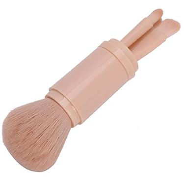 Imagem de ZJchao Pincel para pó de Unha, Pincel de Maquiagem Retrátil Com Fibra Macia, Design Portátil Compacto para Viagens e Uso Diário (Rosa)