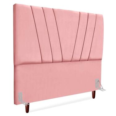 Imagem de Cabeceira Casal 140 Cm Com Frame Belgica Suede Rosa Artte Rosa