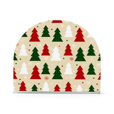 Imagem de Qilmy Bonito suporte de guardanapo de acrílico para árvore de Natal, porta-guardanapos para mesas cozinha restaurante decoração de casa, suporte decorativo moderno para guardanapos de coquetel de