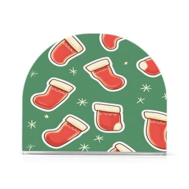 Imagem de Wassud Adesivos porta-guardanapos de acrílico de Natal, dispensador de guardanapos de papel moderno em forma de U para mesa, cozinha, sala de jantar, bancada 1 peça (comporta 50-60 guardanapos)
