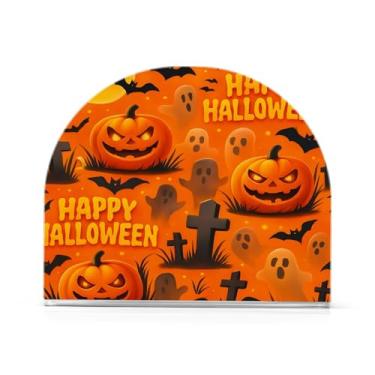 Imagem de Wassud Porta-guardanapos de acrílico para noite de Halloween, dispensador de guardanapos de papel moderno em forma de U para mesa, cozinha, sala de jantar, bancada 1 peça (comporta 50-60 guardanapos)