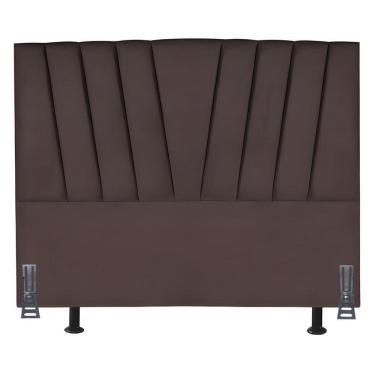 Imagem de Cabeceira Cama Box Casal 140 Cm Ludmilla Em Suede Com Frame Cor:marrom