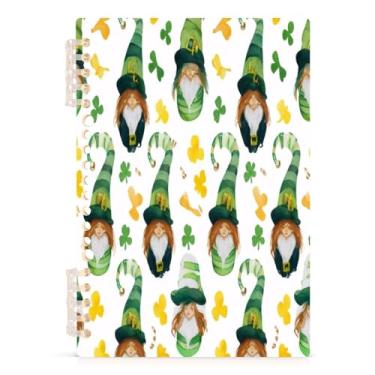 Imagem de Burbuja Caderno St. Patrick Gnomo, papel pautado universitário A5 com 60 folhas, fichário para escritório, 1 pacote