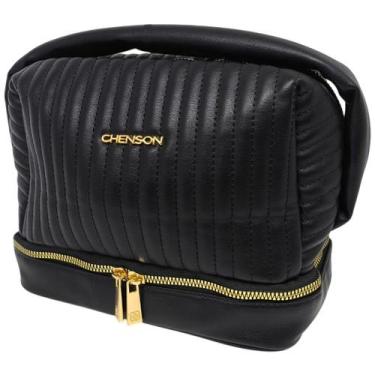 Imagem de Necessaire Feminino Moderna Compartimento Inferior Chenson, Preto, UN