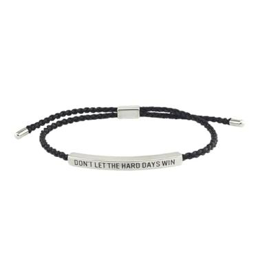 Imagem de GIKILEE Pulseira ajustável inspiradora não deixe que os dias duros ganhem berloques para mulheres e homens oração feita à mão em aço inoxidável para presente de incentivo, 0.1, Acrílico, Sem Pedra