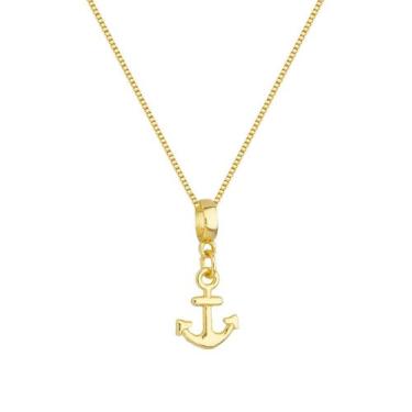 Imagem de Colar Pingente Âncora Banhado a Ouro 18k - Work Semijoias, 60 cm