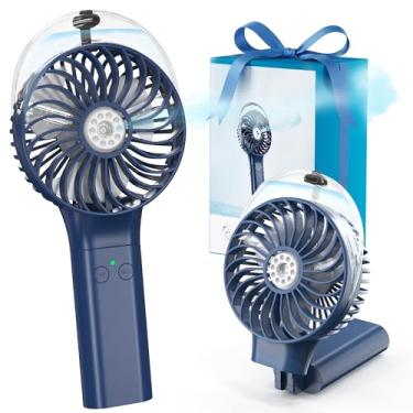 Imagem de COMLIFE Ventilador portátil de nebulização, bateria recarregável de 3000 mAh, dobrável em 180°, mini ventilador pessoal com pulverizador de água para viagens, maquiagem, casa, escritório, acampamento
