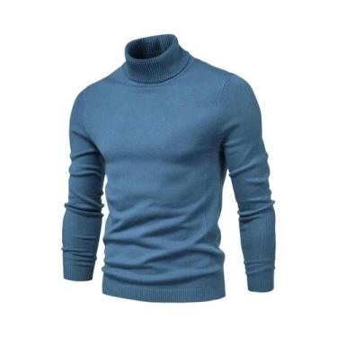Imagem de Suéter Masculino De Inverno Grosso E Quente Com Gola Alta Casual Em Co