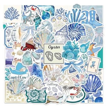 Imagem de 100 pçs adesivos estéticos para meninas bonito oceano praia decalque de vinil adequado para garrafas de água, laptop, bagagem, adolescentes adultos, teclados, mochilas, skates, garrafas de água