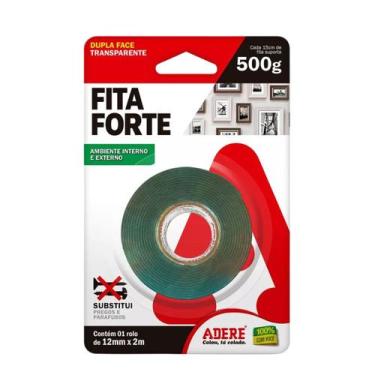 Imagem de FITA FORTE DUPLA FACE TRANSPARENTE 12mmX2m - ADERE