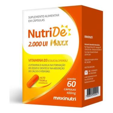 Imagem de Nutride Maxx Vitamina D3 2000 Ui Com 60 Cápsulas Maxinutri