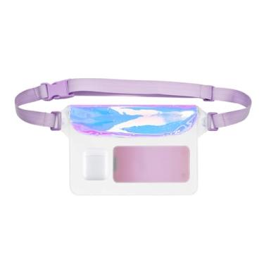 Imagem de Bolsa seca à prova d'água para bolsa de passaporte de telefone, pochete ajustável, para natação, pesca, passeios de barco, surfe, roxo