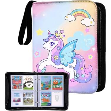 Imagem de Thisness Porta-Cartões Para Cartões Yoto, Capacidade Para 120 Cartões, Organizador De Armazenamento Com Zíper, Fichário Para Cartões Yoto Player E Yoto Mini Cards, Unicórnio Rosa