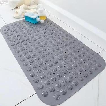 Imagem de Tapete Para Box Antiderrapante com Ventosas Tapete de Banheiro Massageador para os Pés Modelo Retangular (Cinza 539)