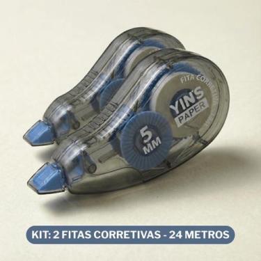 Imagem de Combo 2 Unidades Corretivo Em Fita Yins Paper Corpo Fume 4 Cores Papel