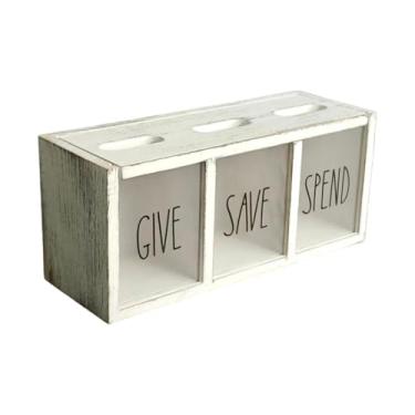 Imagem de Baoblaze Cofrinho de madeira para ensinar a poupar, ideal para guardar moedas, perfeito para o quarto do bebê, casa ou escritório. Ideal para meninos e