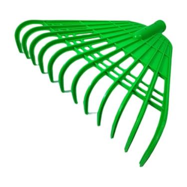 Imagem de Bothyi Cabeça de ancinho para jardim com 12 dentes, montagem simples, ferramenta para remoção de folhas em gramados, jardins e canteiros de flores, Verde