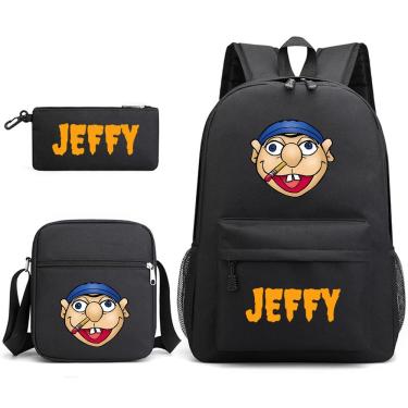 Imagem de Conjunto de mochilas Jeffys Boy Anime School, 3 unidades/lote para crianças