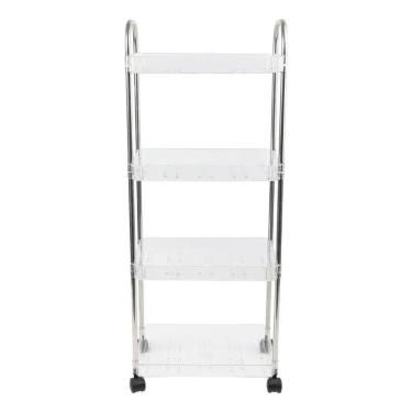 Imagem de Carrinho Multiuso Conthey 4 Prateleiras Acrílico Rodínhas