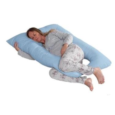 Imagem de Travesseiro De Corpo Gestante Conforto E Proteção Azul 1,30 Metros - B