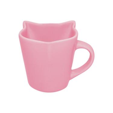 Imagem de Caneca De Porcelana Rosa Em Forma De Gato – Charme E Estilo Para Seu Café Ou Chá