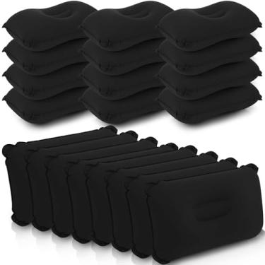 Imagem de Geelin Pacote com 20 travesseiros infláveis para acampamento, viagem, praia, férias, areia quadrada, tecido macio, mochilão, almofadas ultraleves para escritório, dormir, pescoço, cabeça, suporte