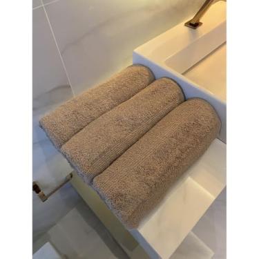 Imagem de Jogo 3 Toalhas de Banho Gigante 100% Algodão Alta Absorção Felpuda Grossa Macia Super Luxo(Champanhe (3 Toalhas de Banho))