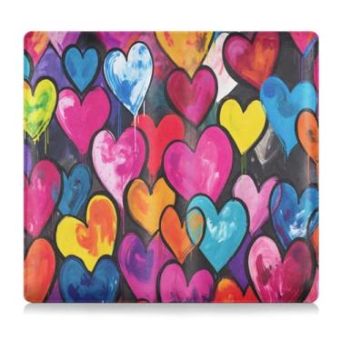 Imagem de CEBUGI Corações coloridos porta-luvas para registro de carro e seguro para organizador de documentos, 12,5 cm x 24 cm