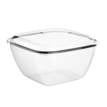 Imagem de Potes Plásticos 3 Litros Transparentes Container Quadrado Porta Mantimentos