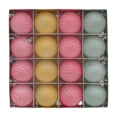 Imagem de Nishiyuenyi Conjunto de 16 Bolas de Natal para Decoração de árvore, 6 Cm, Faça Você Mesmo, Enfeites para Pendurar Na árvore, Guirlanda, Noivado, Casamento, Varand, Rosa Amarelo Azul, Tamanho real