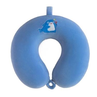 Imagem de Almofada de Viagem Para O Pescoço, Concebida Para Se Moldar Confortavelmente Aos Contornos Da Sua Cabeça e Pescoço, Leve e Portátil.(Azul)