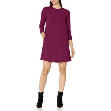 Imagem de Donna Morgan Vestido feminino com manga 3/4 com pregas, Beterraba em conserva, 46