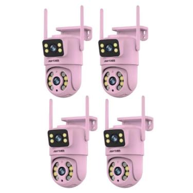 Imagem de ANJ.GG Câmera de Segurança Interna/Externa, Estilo Domo, 1080p HD, Detecção de Movimento, Monitoramento Residencial, I12-rosa*4, Wi-Fi/Com fio, Áudio Bidirecional, AC/DC, Wi-Fi