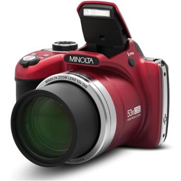 Imagem de Minolta Câmera digital Pro Shot HD de 16 MP – zoom óptico de 53x, vídeo Full HD 1080p, estabilização ótica, LCD de 3 polegadas, panorama, HDR, detecção de rosto, modos inteligentes, cartão de 16 GB