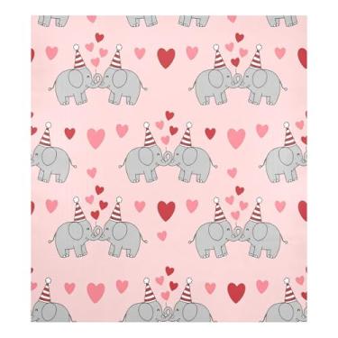 Imagem de Blueangle Elefantes Dia dos Namorados, capa magnética para lava-louças, decoração de capa frontal para lava-louças, adesivos de eletrodomésticos, adesivos de eletrodomésticos, 58 cm C x 66 cm, adesivo