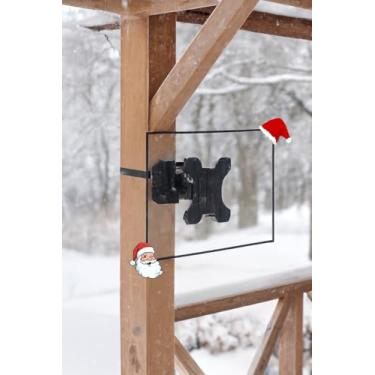 Imagem de ZEBOZAP ZZTVS2011 Suporte de TV para Gazebo ao ar livre para telas de 13 a 27 polegadas | Suporte de poste com alça para gazebo, pátio, deck, guarda-chuva, empilhadeira e teto | Suporte pequeno sem