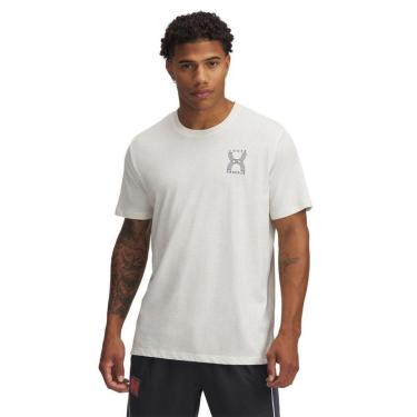 Imagem de Camiseta de Corrida Under Armour Run 96 Masculina P Bege-Masculino