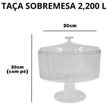 Imagem de Taça Sobremesa Acrílico Redonda c/ Tampa 2,2 L Confeitaria - LSC