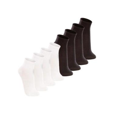 Imagem de Kit com 8 Pares de Meias Cano Médio Lupo 4200-088 Colorido, Branco