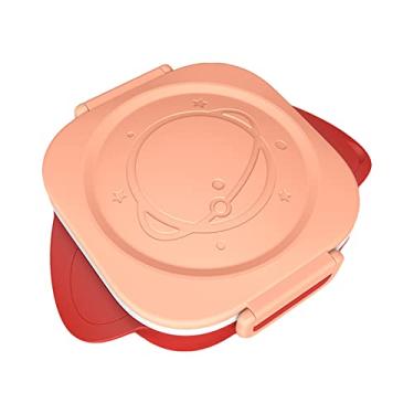 Imagem de Caixa de Almoço Reutilizável com 3 Compartimentos Bento Aço Inoxidável para Adultos Escola Escritório Prático à Prova Vazamentos Fácil Abrir Alças Anti-Calor Recipientes Jantar 400mL