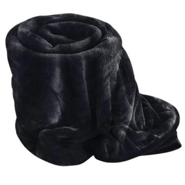 Imagem de Cobertor Manta Casal 2,00X1,80 Microfibra Fleece Soft lisa(Preto)