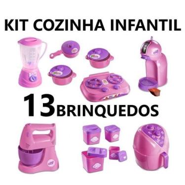 Imagem de Kit Cozinha Infantil Eletro 13 Brinquedos Menina Casinha - CLICKCOMPRA