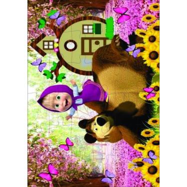 Imagem de Quebra-Cabeça Infantil Marsha e o  Urso 36 Peças MDF 18x26 - Brothers 