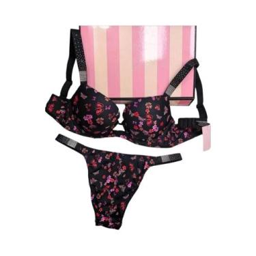 Imagem de Conjunto De Lingerie Sexy Com Strass Para Mulheres, Bralette E Tanga, 