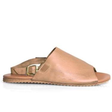 Imagem de Sandália Rasteira Feminina Couro Fivela Numeração Especial até 44 TropiCaos-Feminino